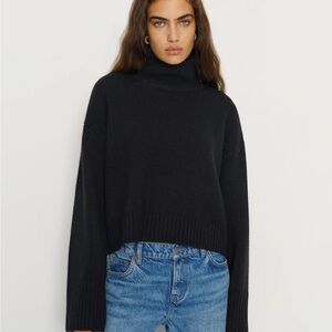 Reformation March Wool Cropped Sweater 100% Wool